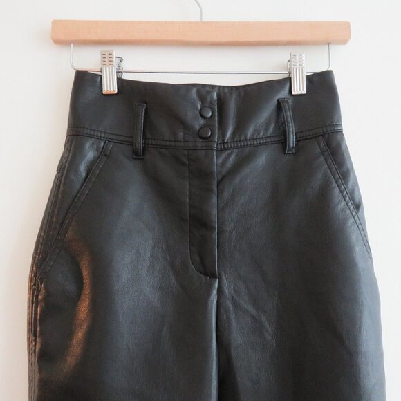 ARITZIA WILFRED High Tied Pant in Black Vegan Leather - Size US 00 (No belt) - Picture 4 of 16